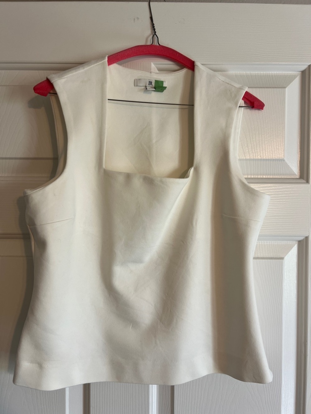 Banana Republic White Square-Neck Sleeveless Top